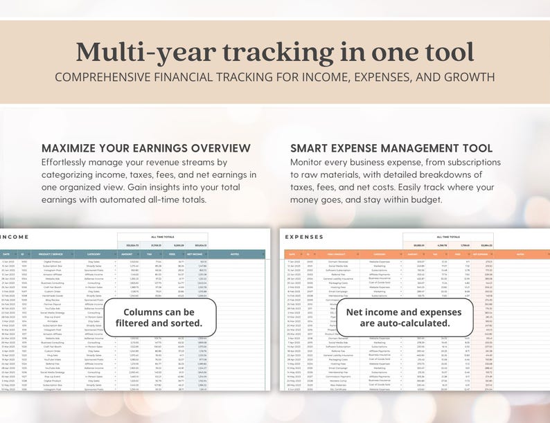 Bookkeeping Tracker Spreadsheet Business Expenses