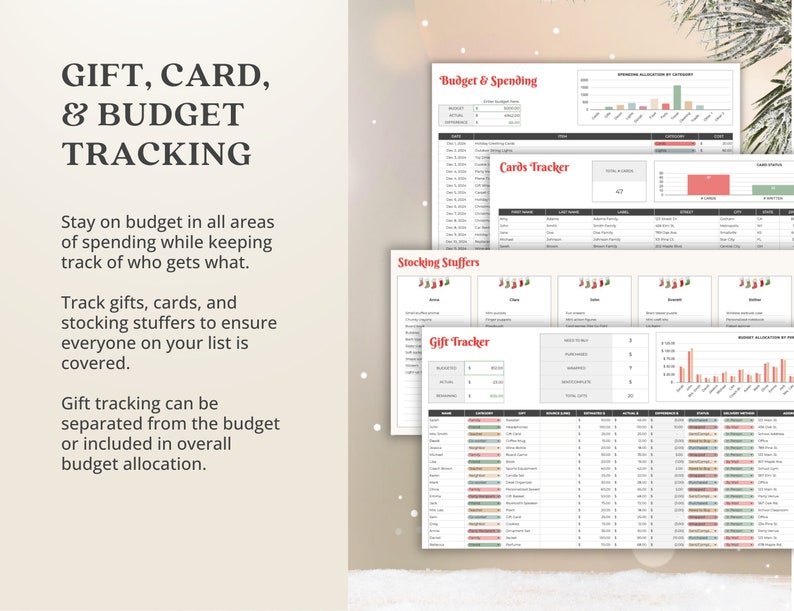 Christmas Organizer Template Google Sheets Gift Tracker Spreadsheet