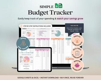 初心者向け予算管理スプレッドシート Excel Google スプレッドシート 支出トラッカー シンプルな予算プランナー スプレッドシート Excel 収入 貯蓄 借金 請求書トラッカー