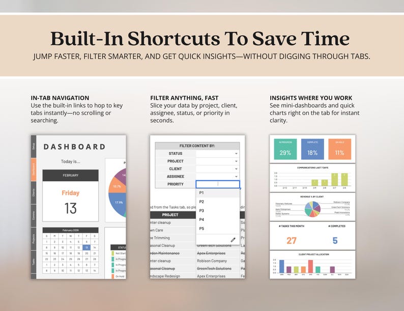 Multi Project Management Tracker Template for Small Business Client Tracker Google Sheets Gantt Chart Template Project Budget Kanban Board image 14