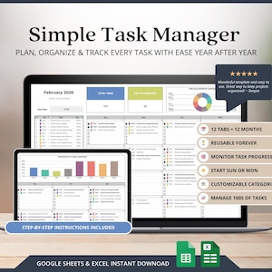 Rastreador de tareas Hojas de cálculo de Google Rastreador de negocios Hoja de cálculo para pequeñas empresas Plantilla de administrador de proyectos Plantilla de gestión de tareas para empresas