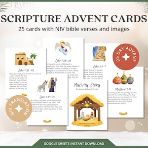 Calendrier de l'Avent chrétien avec cartes Calendrier de l'Avent pour adultes Calendrier de l'Avent pour adolescents Calendrier de l'Avent pour enfants Cartes d'activités de l'Avent PDF