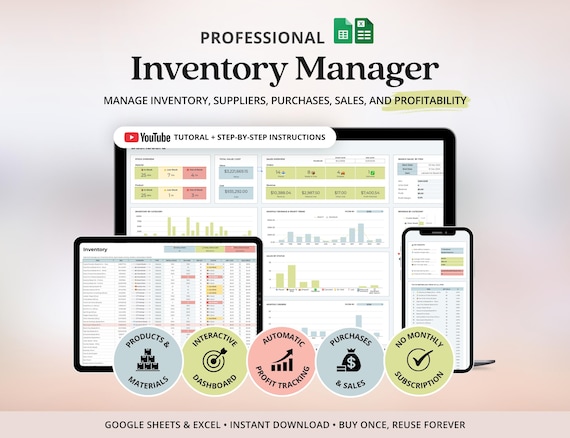 Inventory Spreadsheet Google Sheets Inventory Tracker Excel Template Small Business Inventory Spreadsheet Sales Tracker Inventory Management