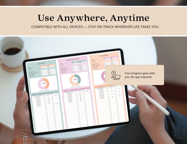 Savings Tracker Sinking Funds Tracker Digital Cash Envelopes System Google Sheets Savings Template Personal Finance Spreadsheet image 6