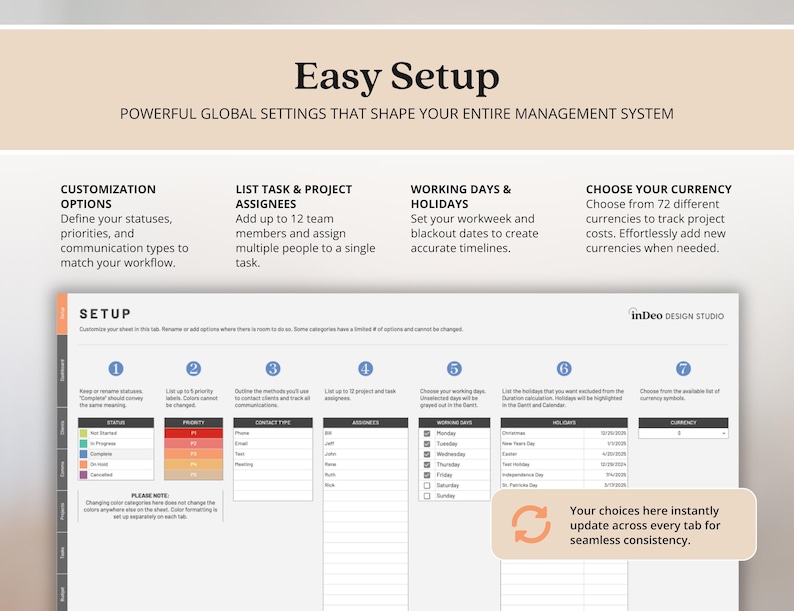 Multi Project Management Tracker Template for Small Business Client Tracker Google Sheets Gantt Chart Template Project Budget Kanban Board image 4