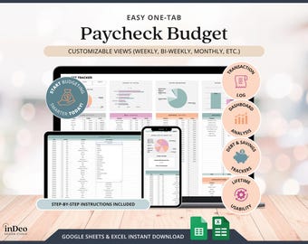 Paycheck Budget Spreadsheet Excel Google Sheets Expenses Tracker Simple Budget Planner Spreadsheet Excel Income Savings Debt Bill Tracker