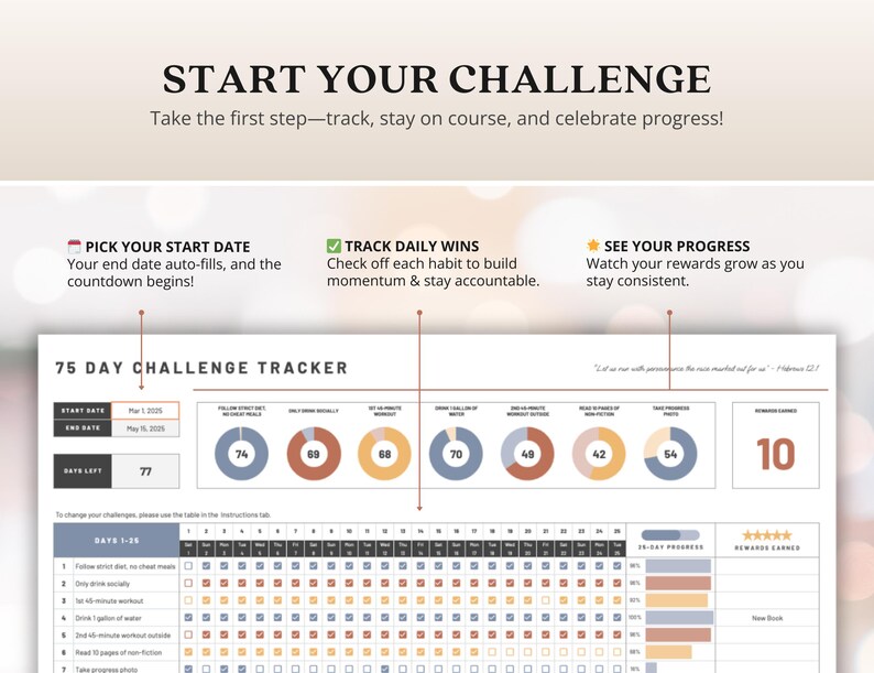 Fitness Planner And Tracker Sheets