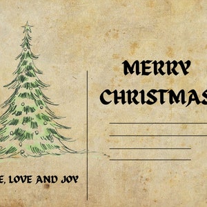 Einfache Vintage Familien Weihnachtskarte