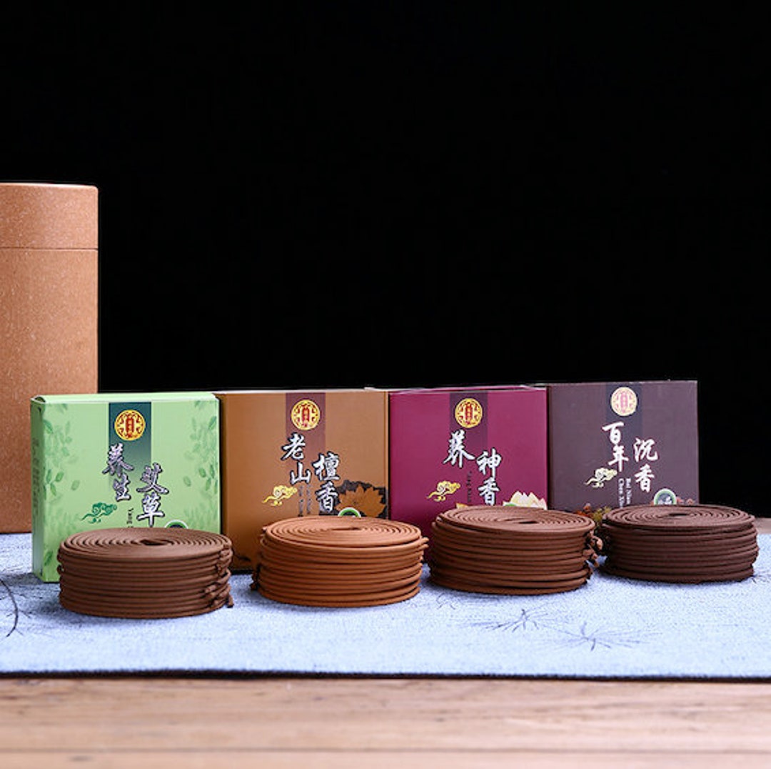 Chinese Ritual Air Purifying Coils 24pcs, Natural Handmade Incense