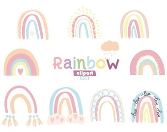 Beautiful Pastel Rainbow Abstract Clipart