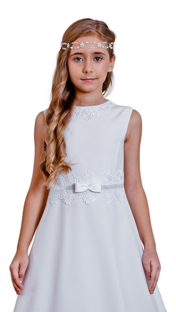 Kommunionkleid Kleid Kommunion Erstkommunion Spitze ärmellos