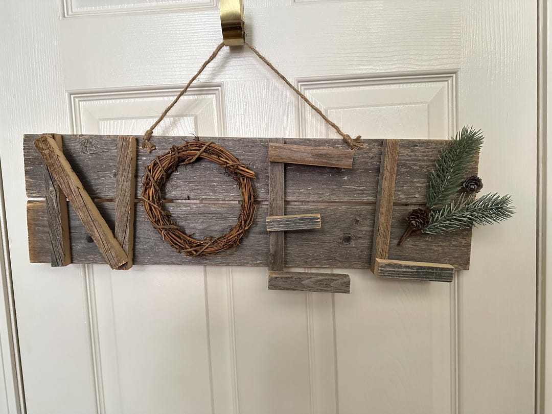 Christmas, Noel, Wood, Rustic, Holiday, Wall Art, Wall Hanging, Holiday ...