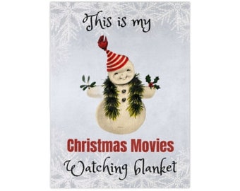 Christmas Movie Blanket - Christmas Blanket, Christmas Movies, Minky blanket, Snowman, Christmas Gift, Gift Ideas, Snowman, Blanket