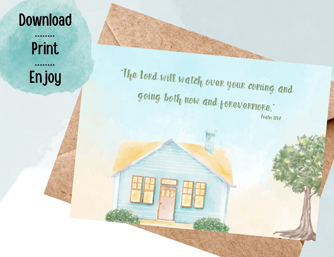 Printable Housewarming Blessing Card Psalm 1218 the Lord Will Etsy