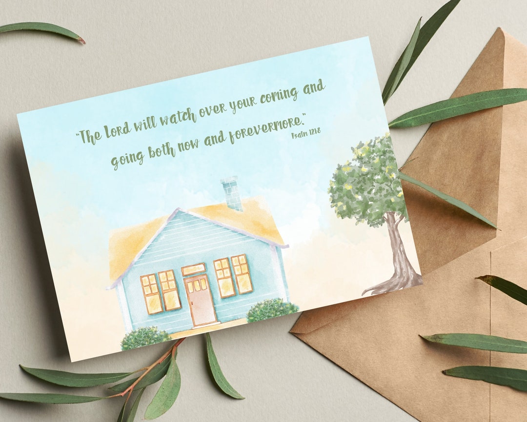 Printable Housewarming Blessing Card Psalm 1218 the Lord Will Watch