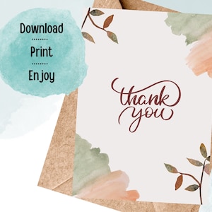 Printable Thank You Greeting Card, I appreciate you, thank you for your support, thank you gift, simple minimalist design, instant download