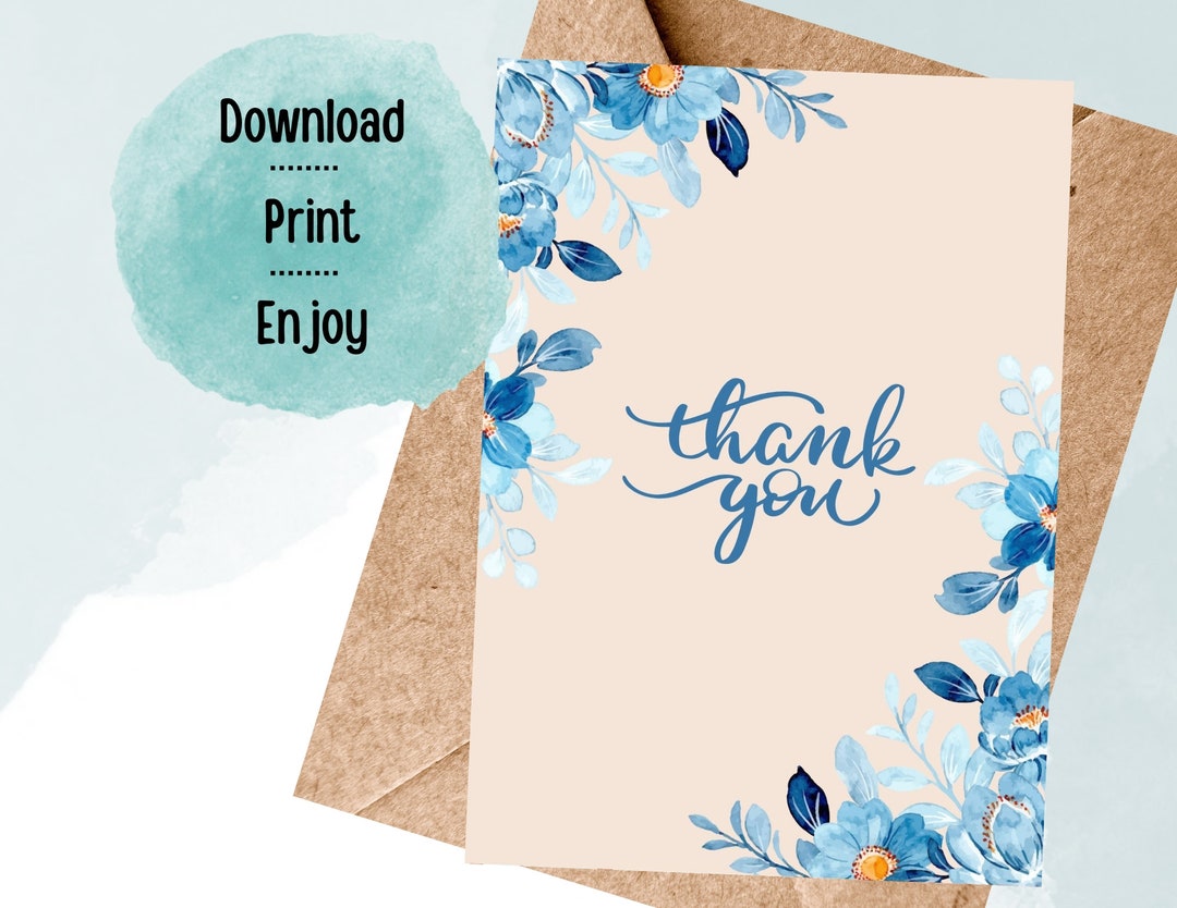 Printable Thank You Greeting Card, I Appreciate You, Thank You for Your ...