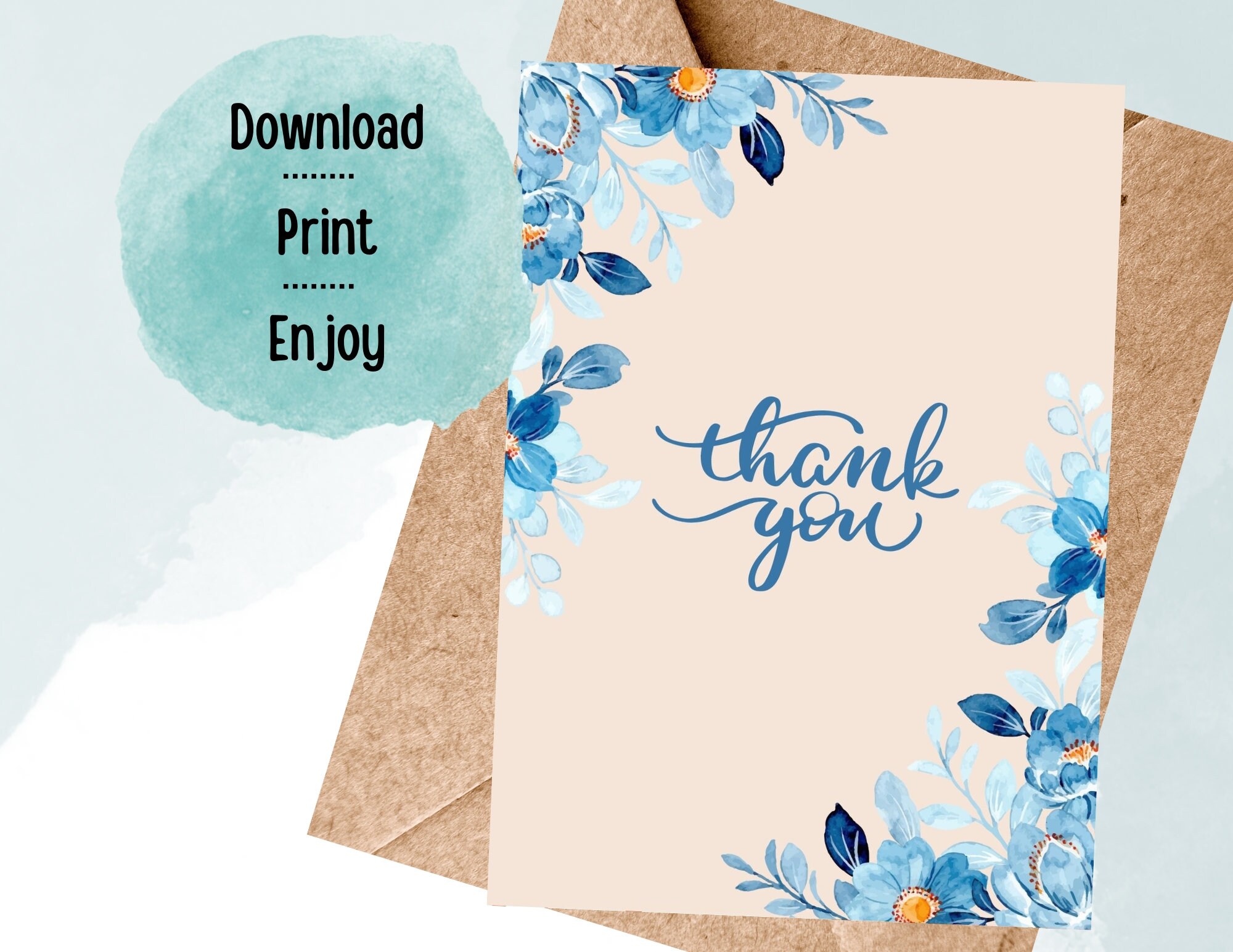 Printable Thank You Greeting Card, I Appreciate You, Thank You for Your ...