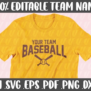 Baseball Bat Team Shirt Design SVG DIY Baseball Logo Download File Sports Athletic Cricut Silhouette Digital Cut File