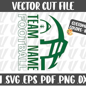 Football Helmet Team Shirt Design SVG DIY Download File Sports Athletic Cricut Silhouette Digital Cut File