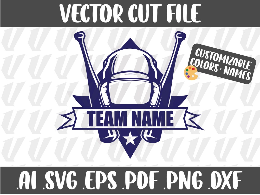Baseball Helmet Logo Shirt Design SVG DIY Baseball Logo Download File Sports Athletic Cricut