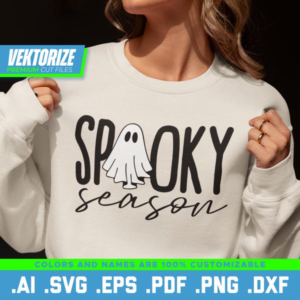 Spooky Season Shirt PNG SVG: Halloween Geist süßes ästhetisches Shirt Design (Digitaler Download)