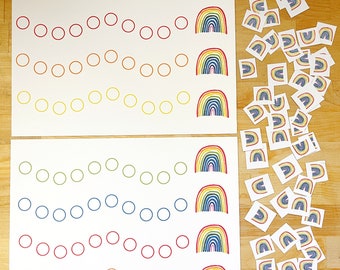 Rainbow Reward Chart with Rainbow Stickers!