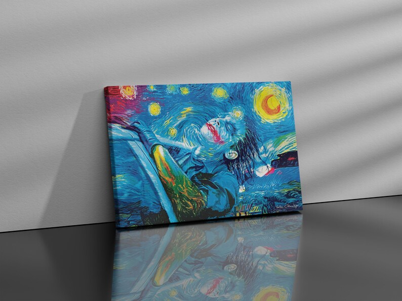 The Starry Night Joker Van Gogh Art the Starry Night Canvas Etsy Canada