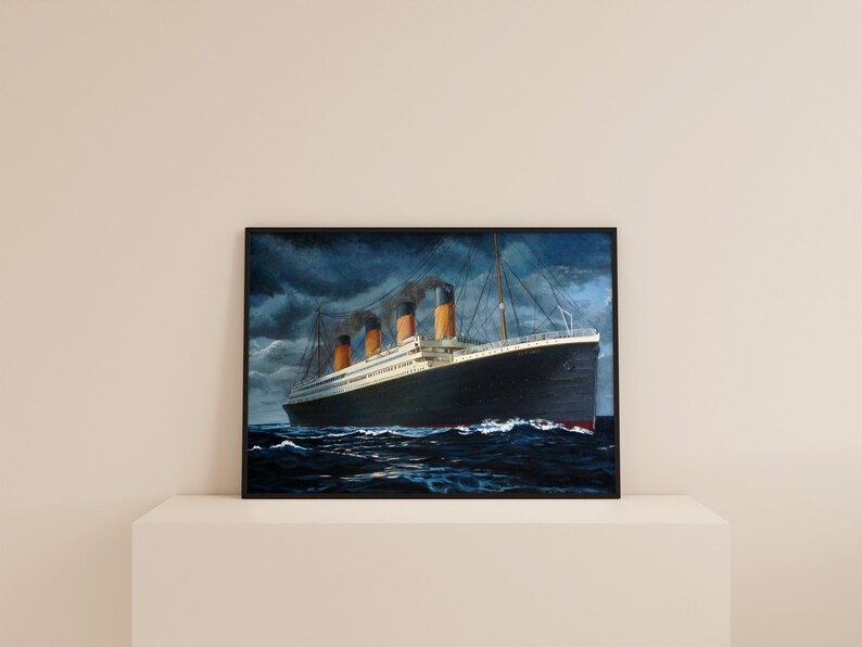 Titanic Art Titanic Ship Wall Decor Titanic Canvas Ship Etsy