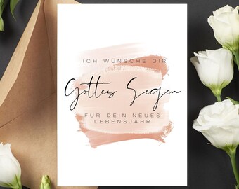 Karte Spruch christlich Segen Bibelverse | Geschenkidee | Segenswünsche zum Geburtstag I Boho I Braun Gottes Segen