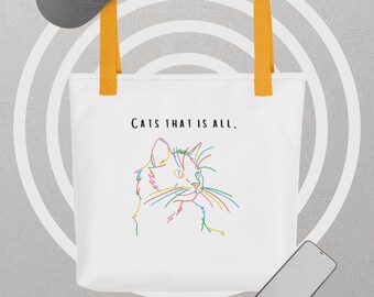 Bolsa Cat Tote, Bolso reutilizable, Bolsa de lona, Gatos que es todo, Bolso Tote, Regalos para ella, Bolsa Gato, Regalo amante de los gatos, Regalos con gatos, Bolsa de libros