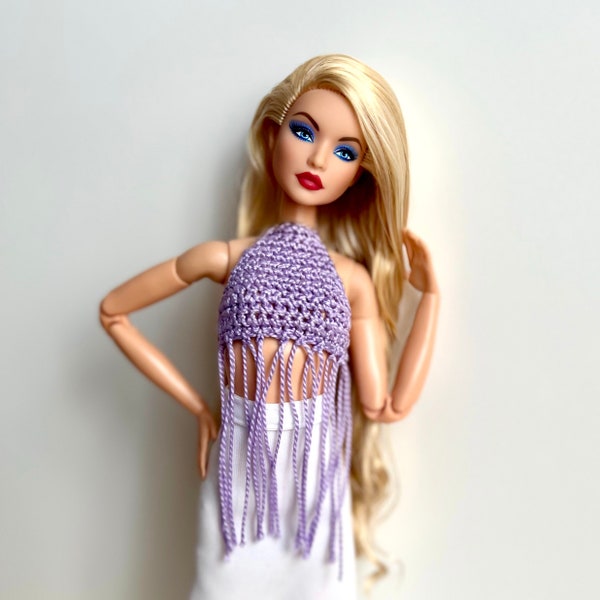 Top for dolls / Crochet top for dolls with tassels