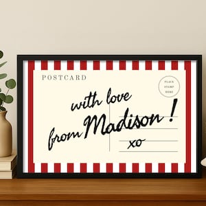 Madison Wisconsin Framed Student Wall Art, Trendy Wisconsin Art Print, Travel Art, with love from Madison, Plus FREE SHIPPING