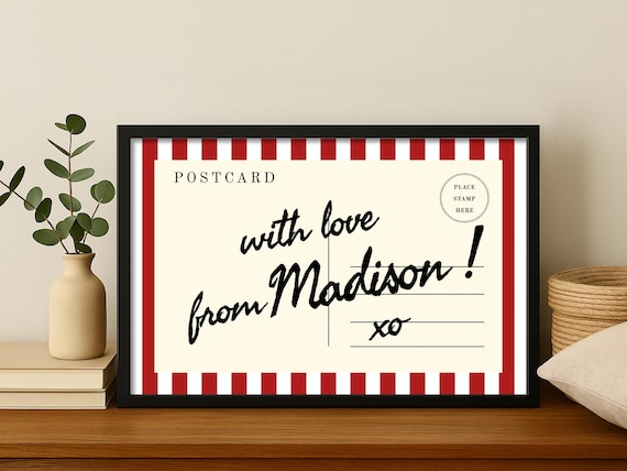 Madison Wisconsin Framed Student Wall Art, Trendy Wisconsin Art Print, Travel Art, with love from Madison, Plus FREE SHIPPING