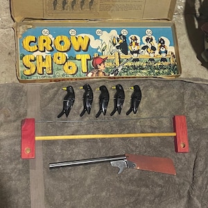 Rare Vintage 1950s Crow Shoot Target Game – Jaymar Game in Original Box, Collectible Toy