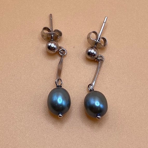 Vintage 925 freshwater pearl and sterling silver … - image 2