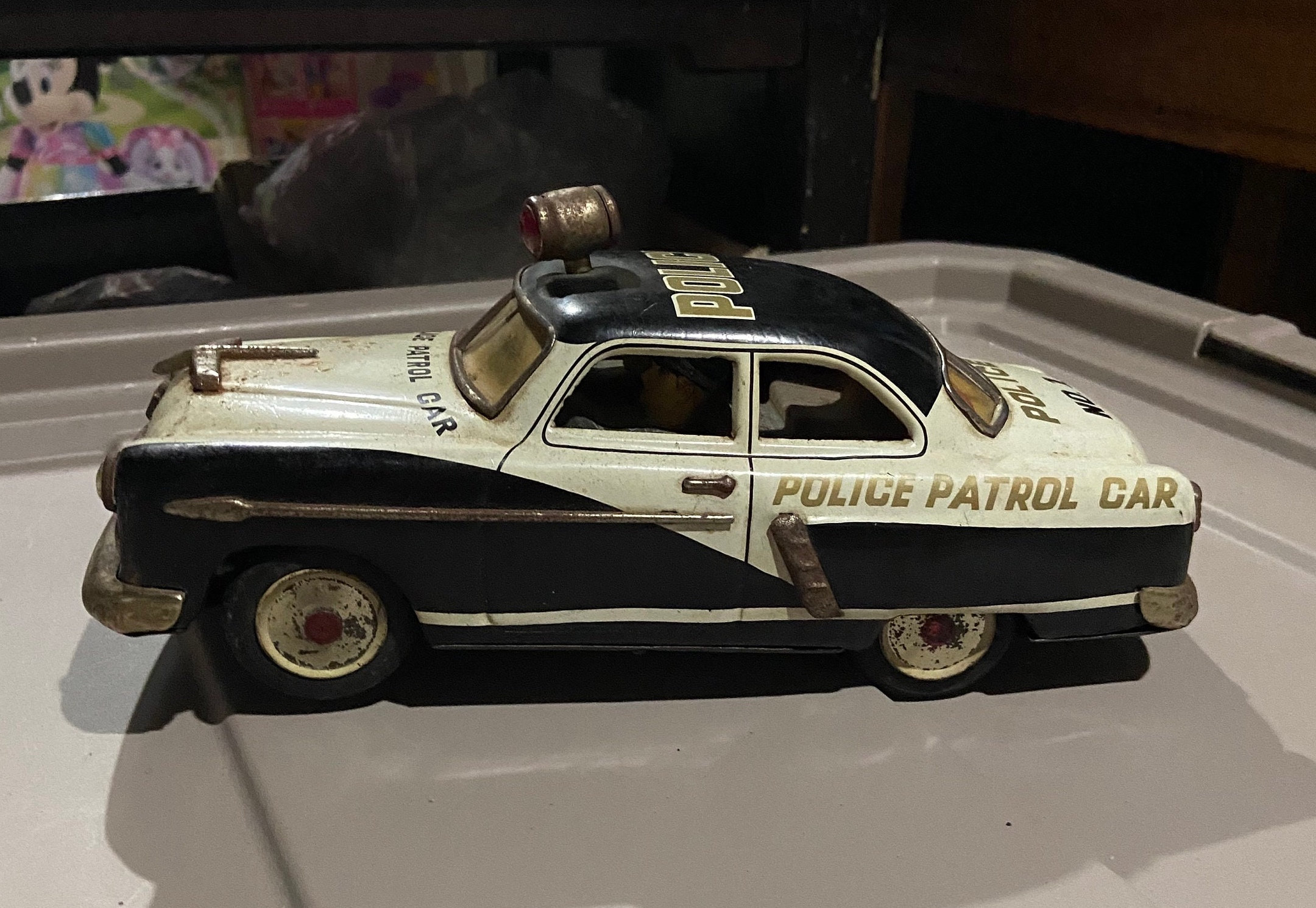 Vintage Tin Police Car Toys Stock Photo 1462006556