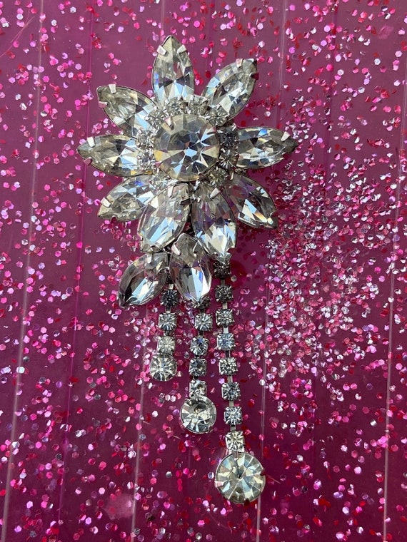 Vintage Rare 1960s Eisenberg Clear Rhinestone Con… - image 3