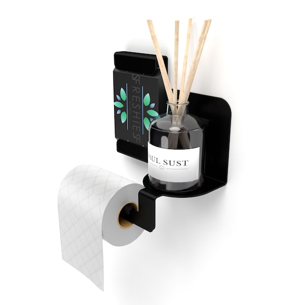 Toilet Roll & Wipe Holder with Candle Shelf