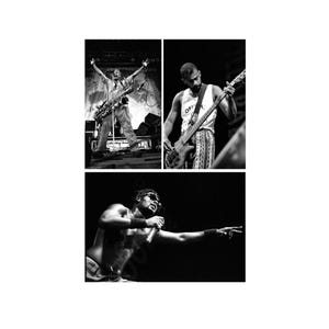 3 Metallic 5x7 Photos of Fishbone - Vintage Early 1990s Live Ska-Funk Concert Prints / Angelo Moore / John Norwood Fisher