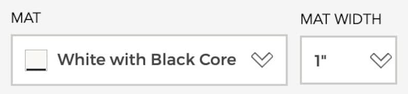 Puede incluir: Imagen de un passe-partout blanco con n&uacute;cleo negro y un ancho de passe-partout de 2,54 cm. El texto se muestra en un cuadro blanco con borde gris. Detalle del producto.