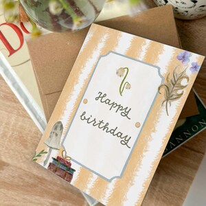 Cartes d'anniversaire | Illustration aquarelle | Art fait main | millésime | Plantes | Inspiré du voyage | Papeterie artisanale| carte personnalisée | Illustré