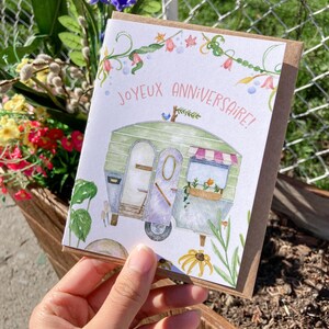 Carte d'anniversaire | Illustration aquarelle | Art fait main | millésime | Plantes | Inspiré du voyage | Papeterie artisanale| carte personnalisée | Illustré