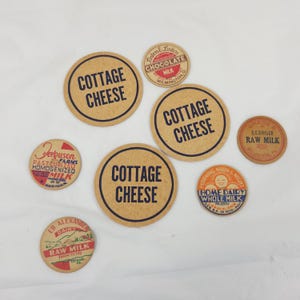 Assorted VINTAGE Milk Bottle Advertising Insert Cap