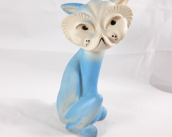 Vintage 1962 Formulette Rubber Fox Squeak Toy Blue USA