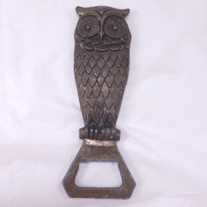 Vintage Bird Owl Bottle Opener MCM Barware Made In Italy Metal
