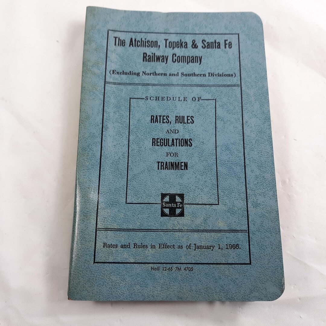 Vintage 1966 Atchison Topeka Santa Fe Rates Rules & Regulations for ...