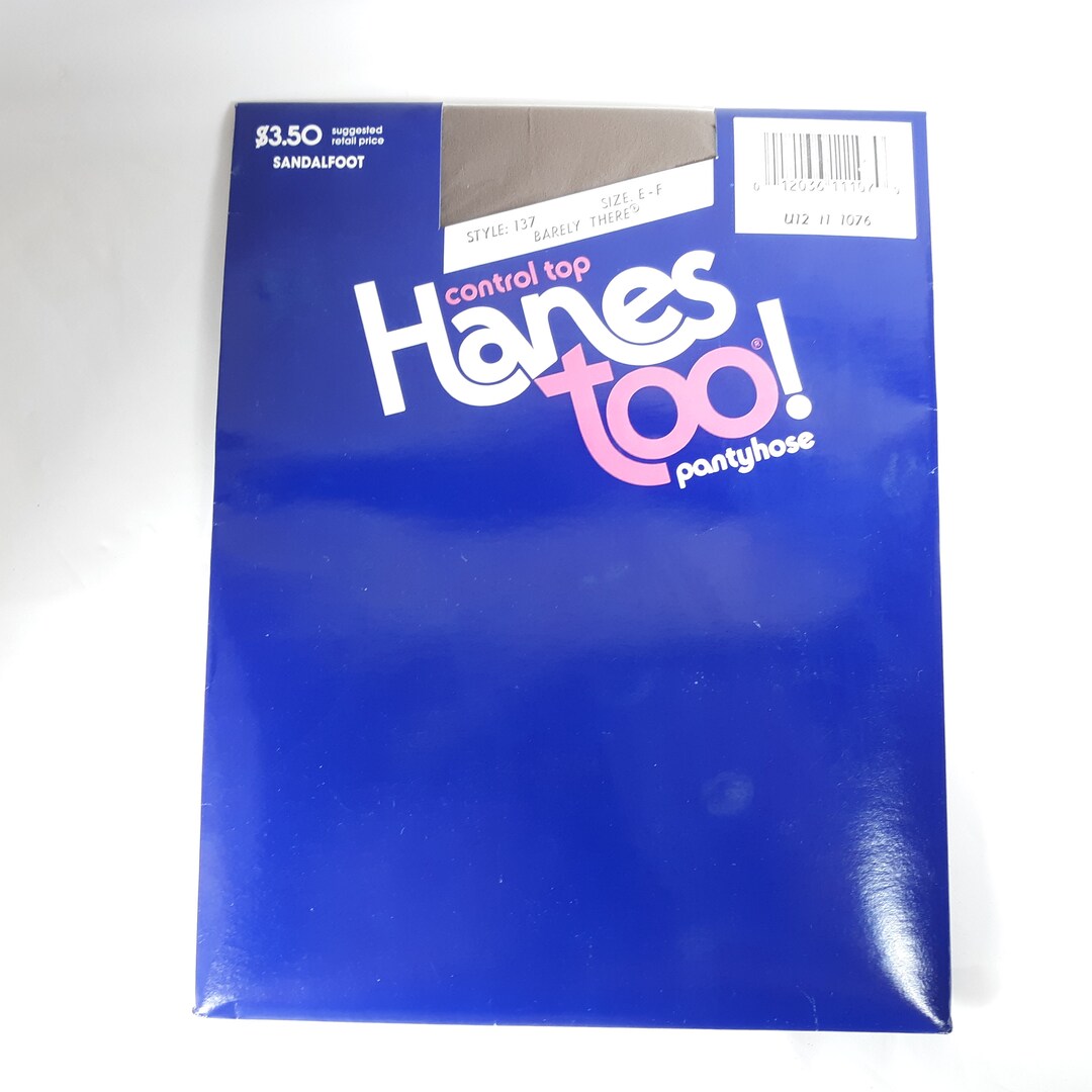 Control Top Hanes Too Pantyhose Sandal Foot 137 Style Size EF Barely