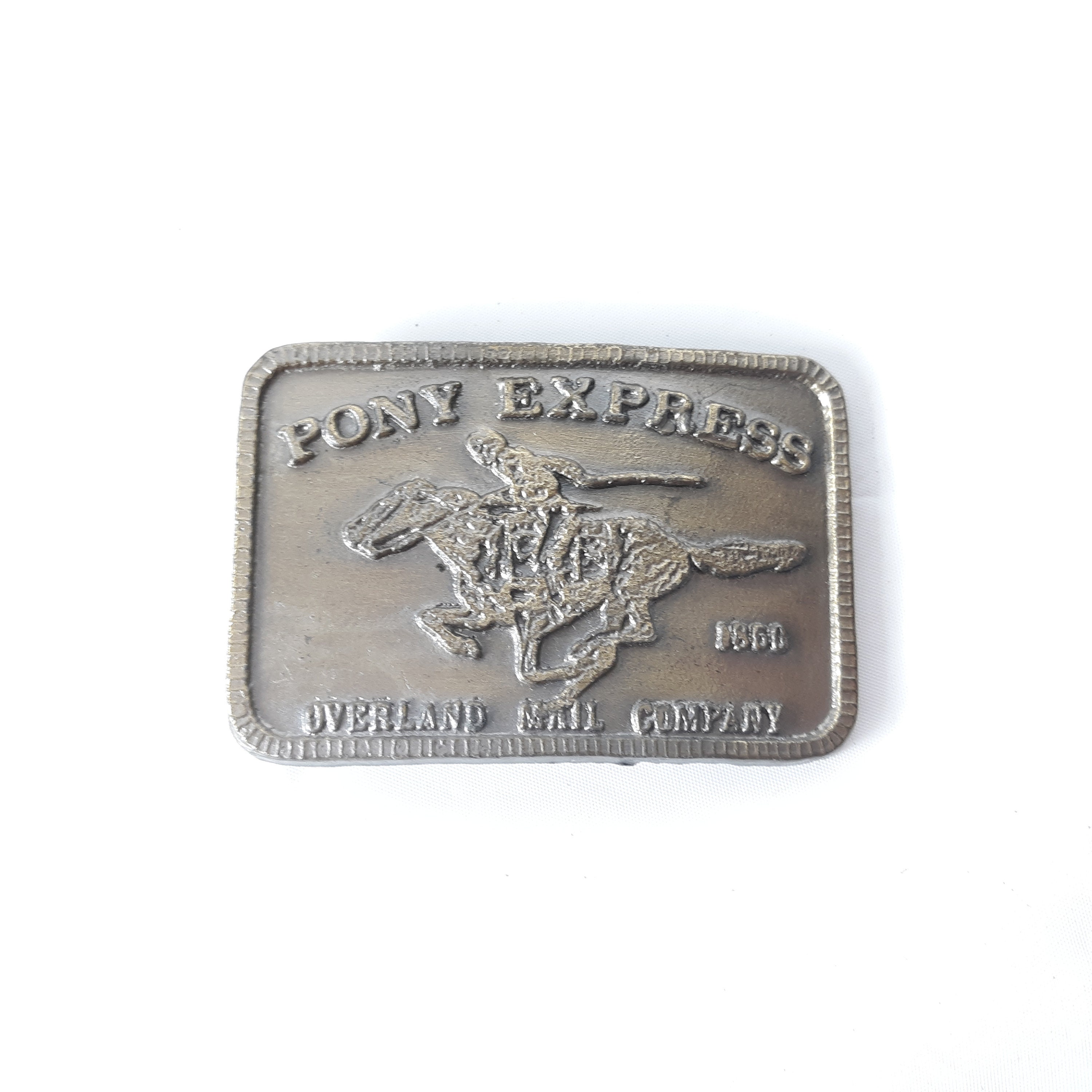 VTG 1995 The Pony Express Belt Buckle St. Joseph,  MO - San Francisco, CA The Pony Express may have ceased business operations over  main image 3