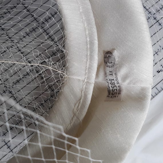 White Open Top Bow Hat With Netting Bridal Hat Vi… - image 7